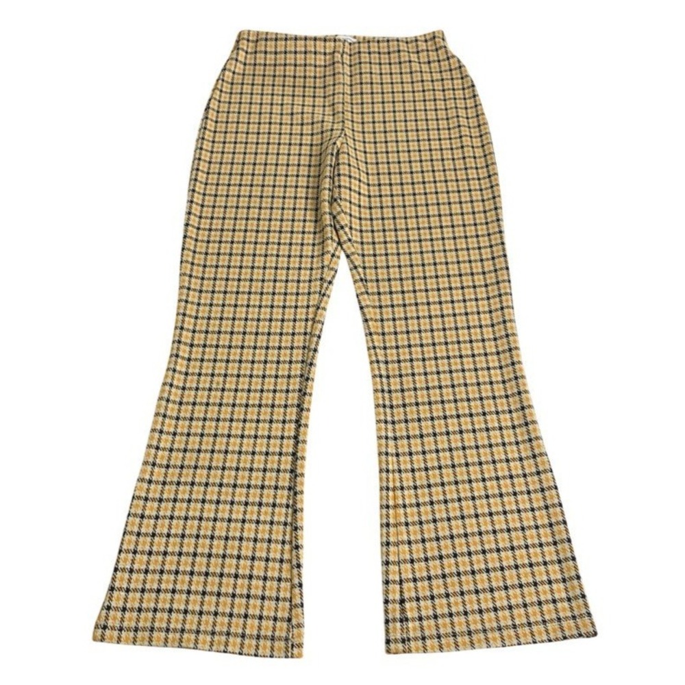 Urban Outfitters Casey Kick Flare Pants Womens M Houndstooth Plaid Y2K Academia